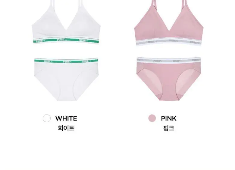 [노와이어/민감피부] 푸마 여성 프리미엄 코튼 브라 팬티 세트 (4colors) 상세페이지 3